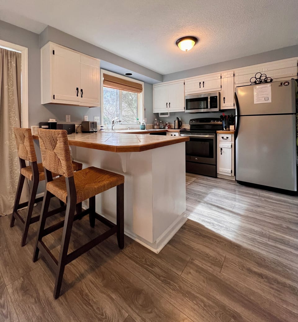 Fully stocked kitchen-make meals together before & after all of your adventures.