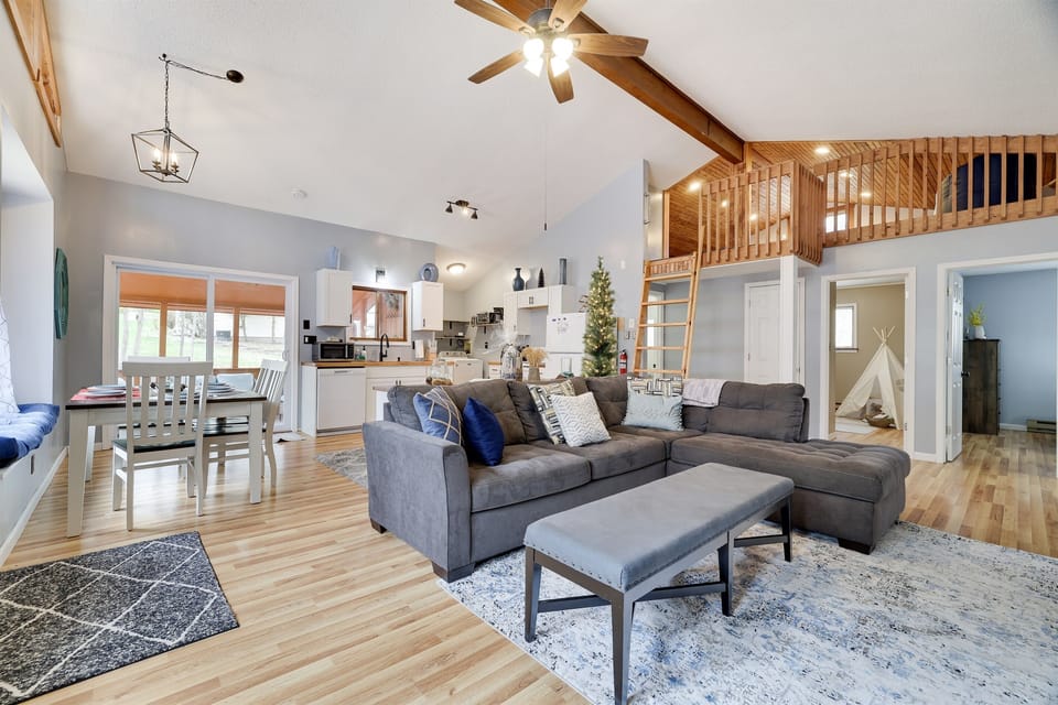 Open concept kitchen and living room 