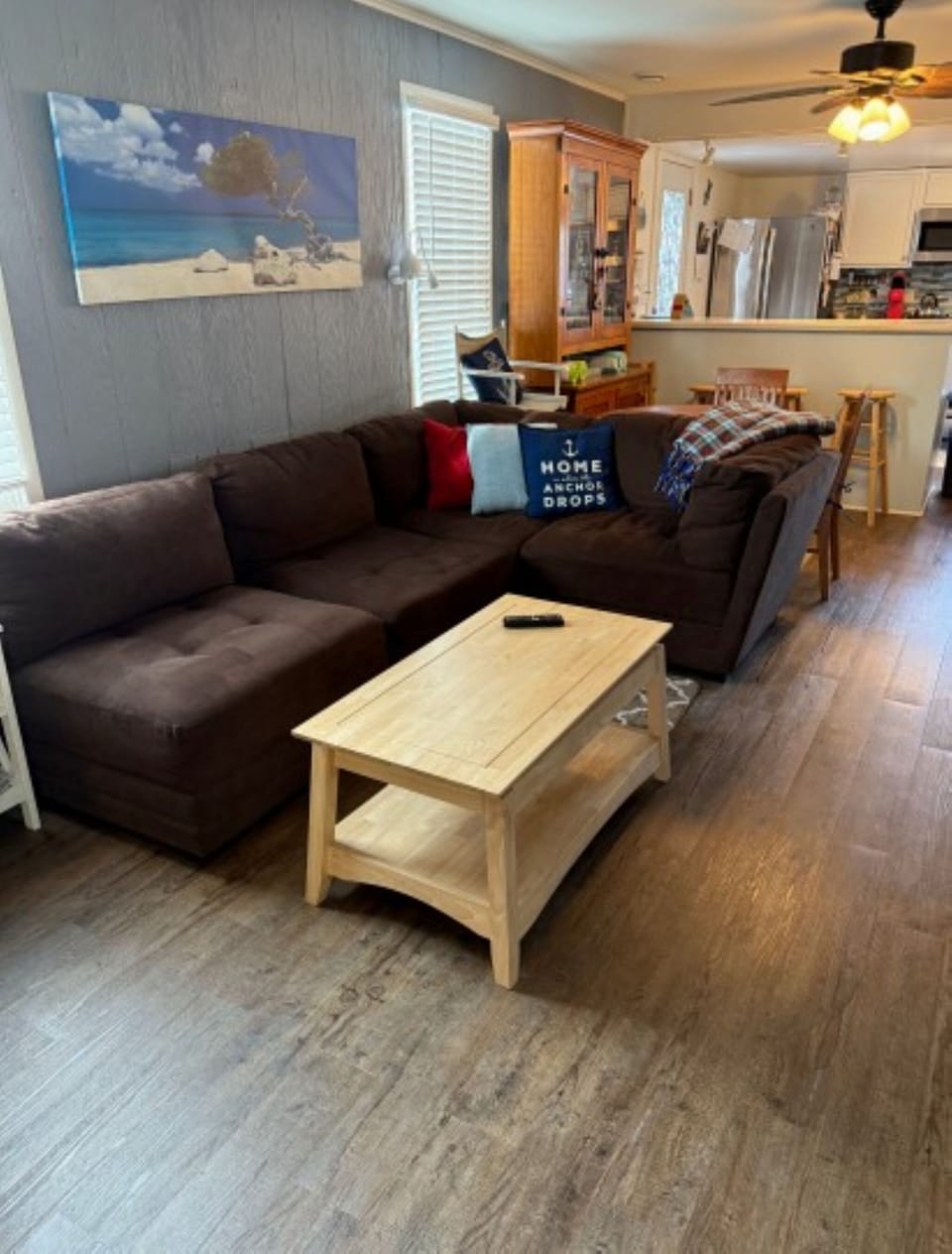 4 piece sectional.  Super comfortable!