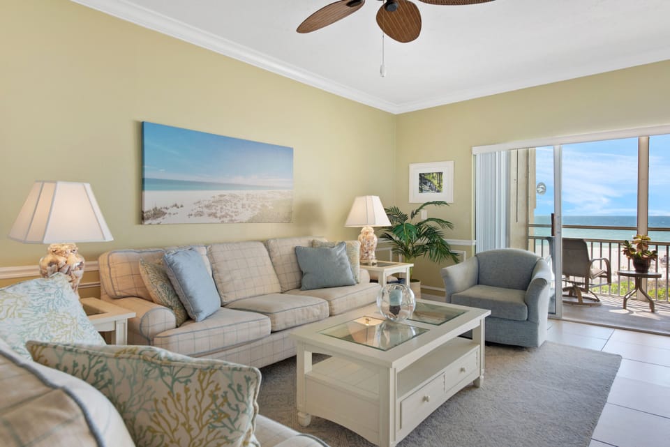 Comfortable living room with views