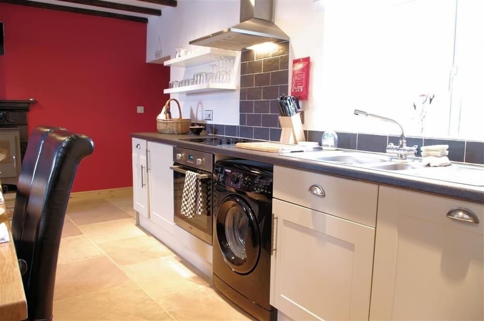 Large stylish kitchen with dining area