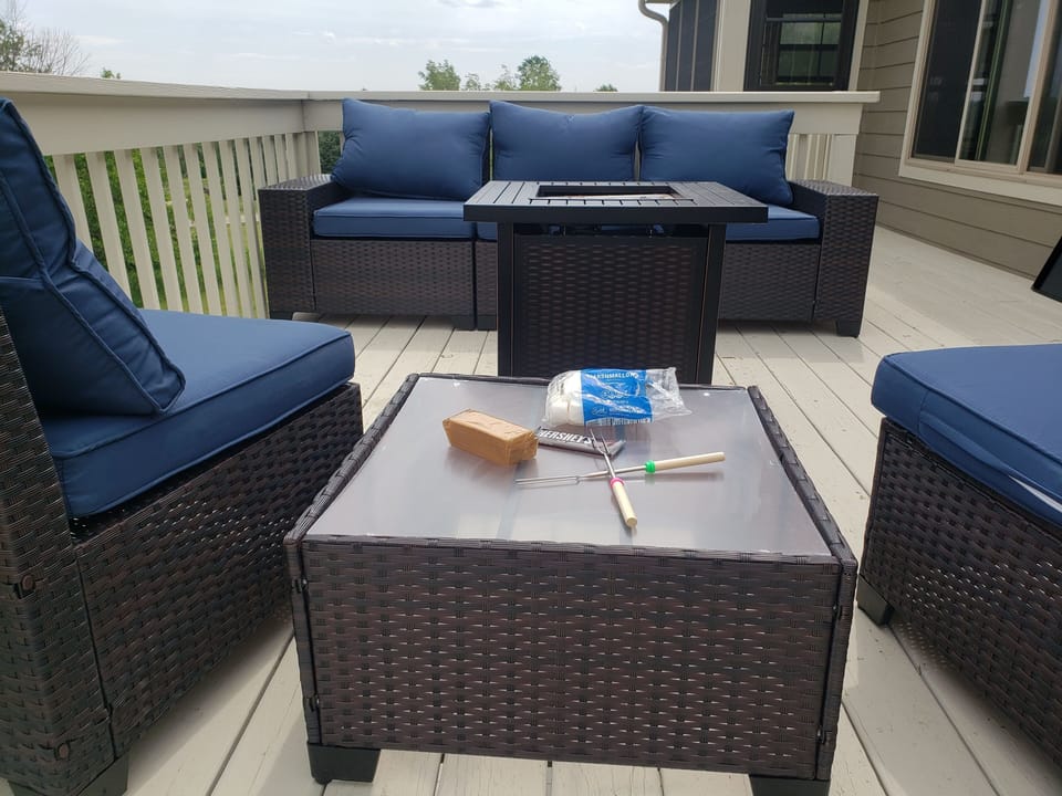 Enjoy s'mores on the deck