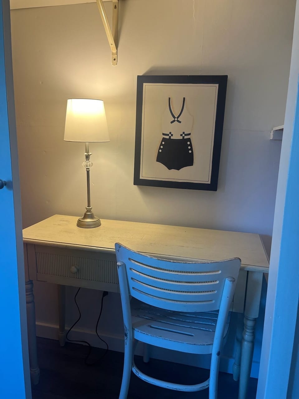 Closet Desk for private video calls