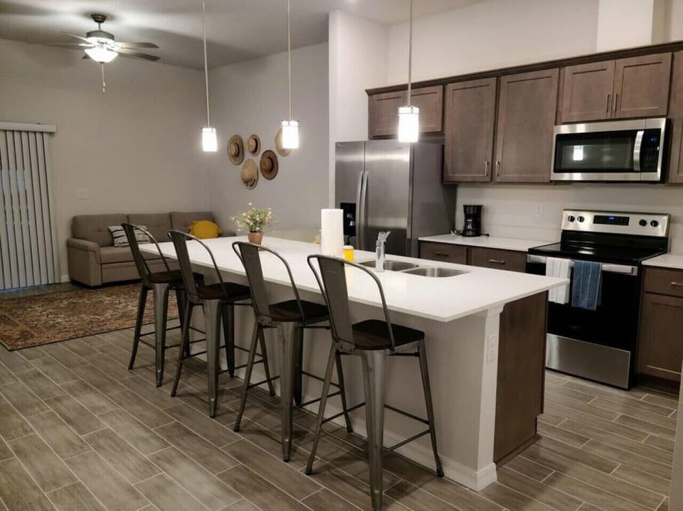 Kitchen is open to the living room