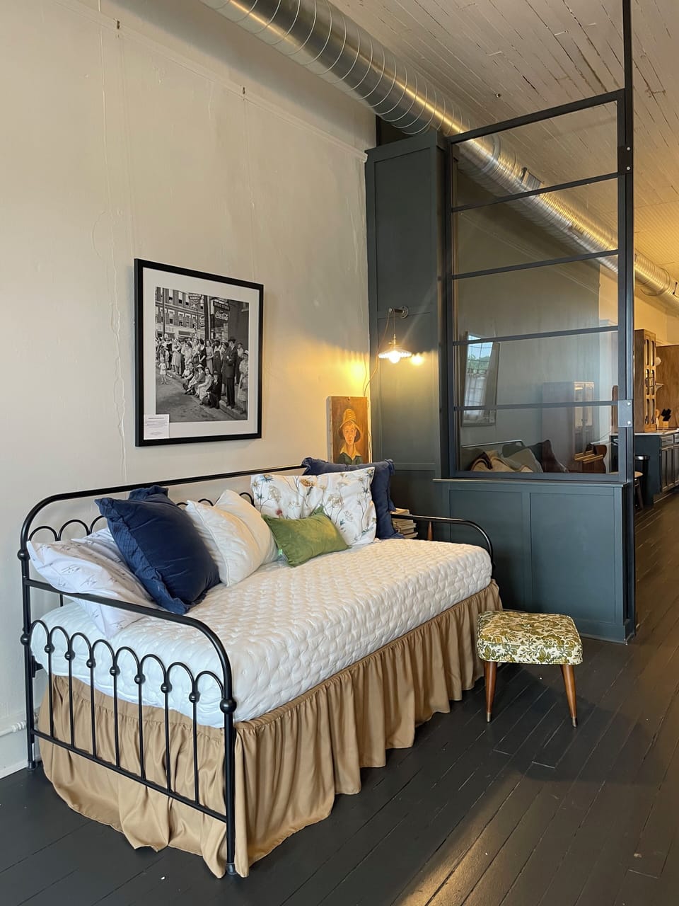 Twin bed with rollout trundle bed.