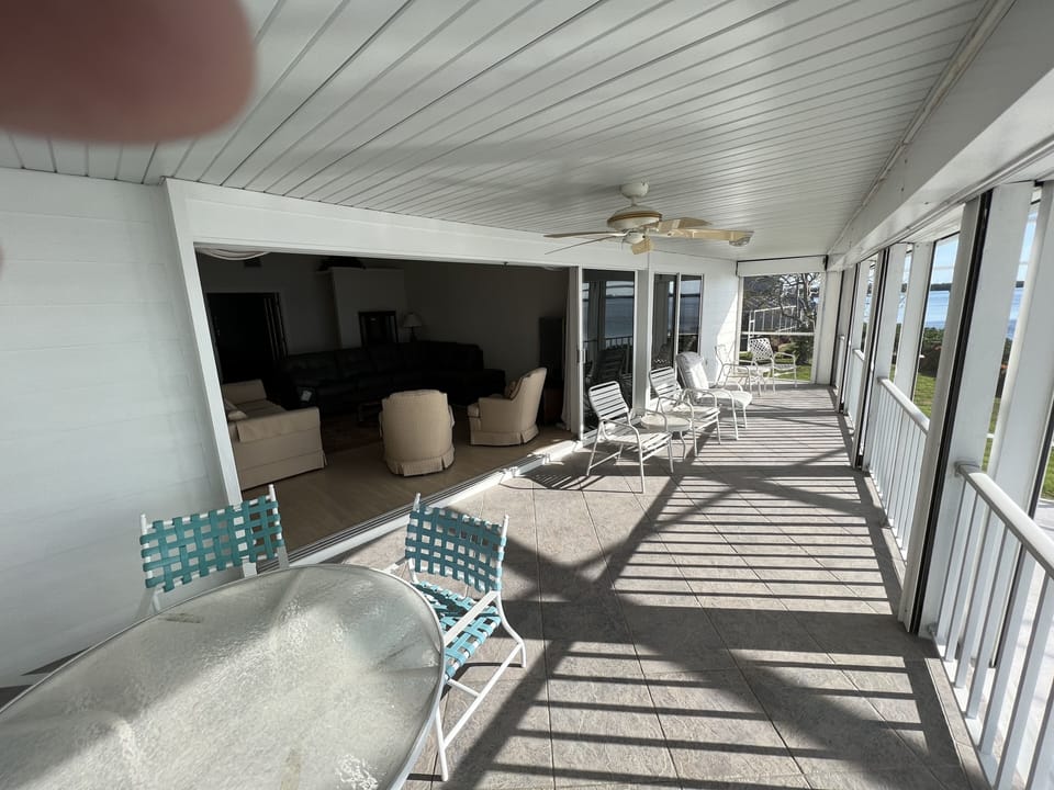 Balcony and glass door is that open into pocket