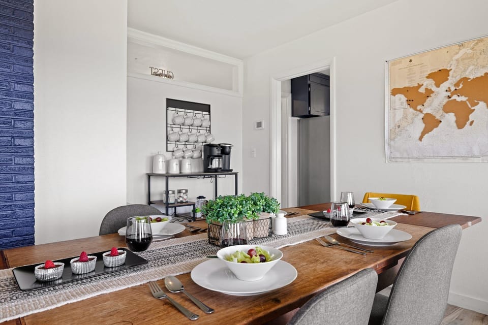 Enjoy dining in our 10-seater dining table or try the restaurants/bars within just a few steps away.  