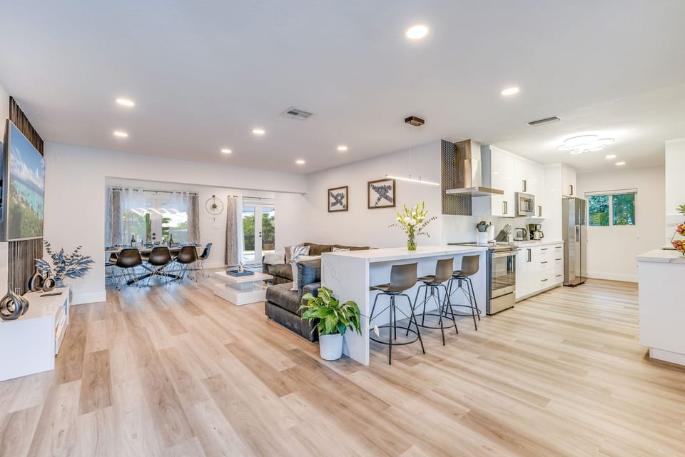 our spacious, airy living room and kitchen - perfect for socializing and culinary exploration
