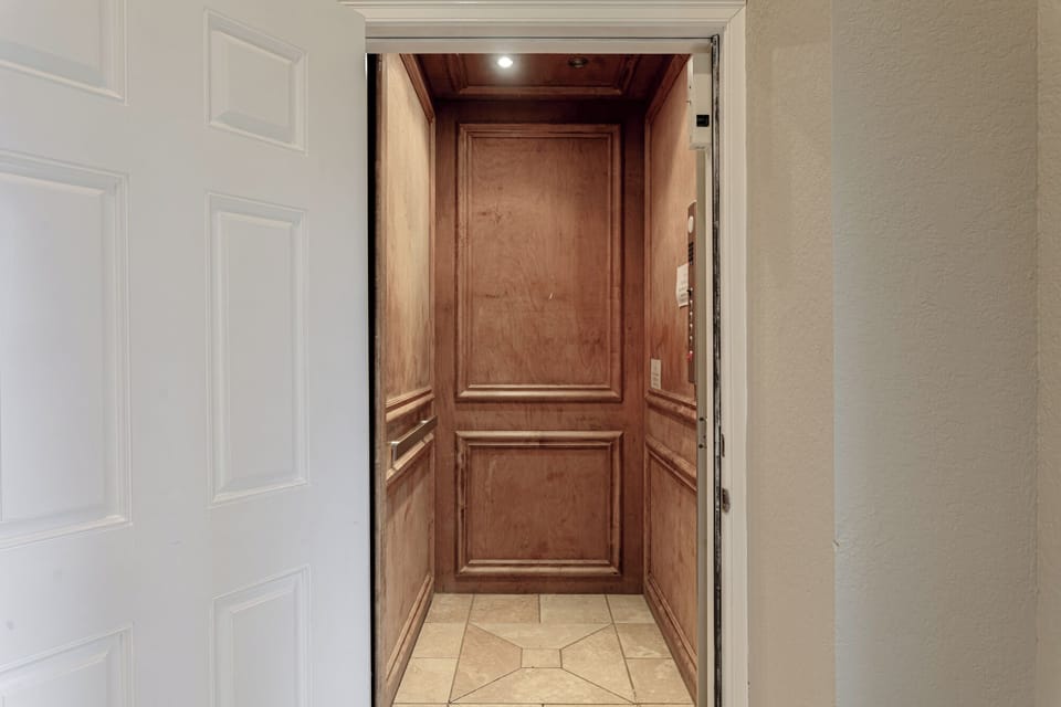 Take the elevator to the top floor