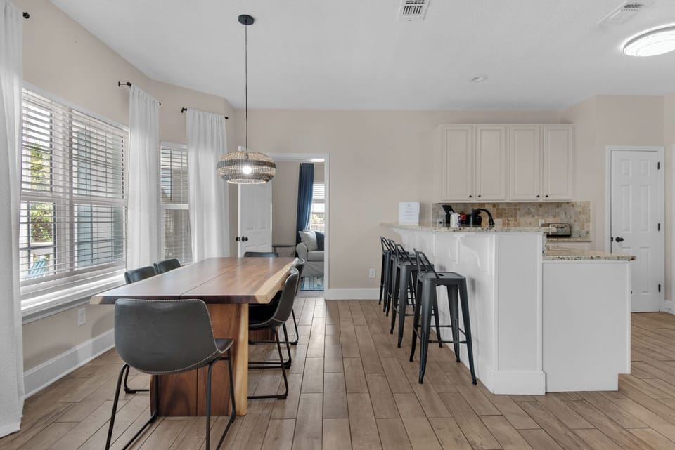 Breakfast table in the kitchen