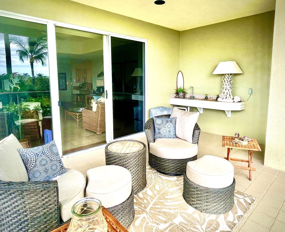 The Lanai. Best place to sit and enjoy the views and the amazing sunsets!