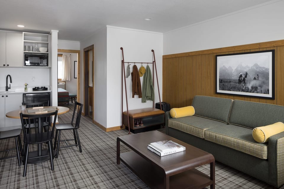 Unwind in the cozy suite with handy kitchenette nearby.