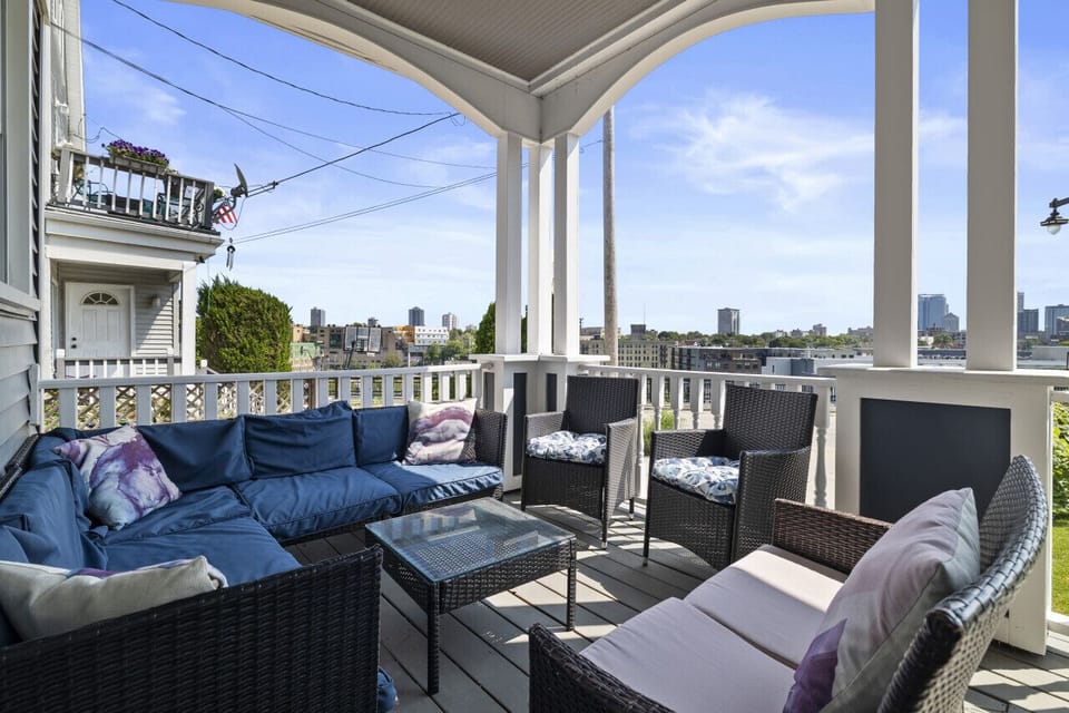 Cozy front porch—perfect for morning coffee or winding down with a view