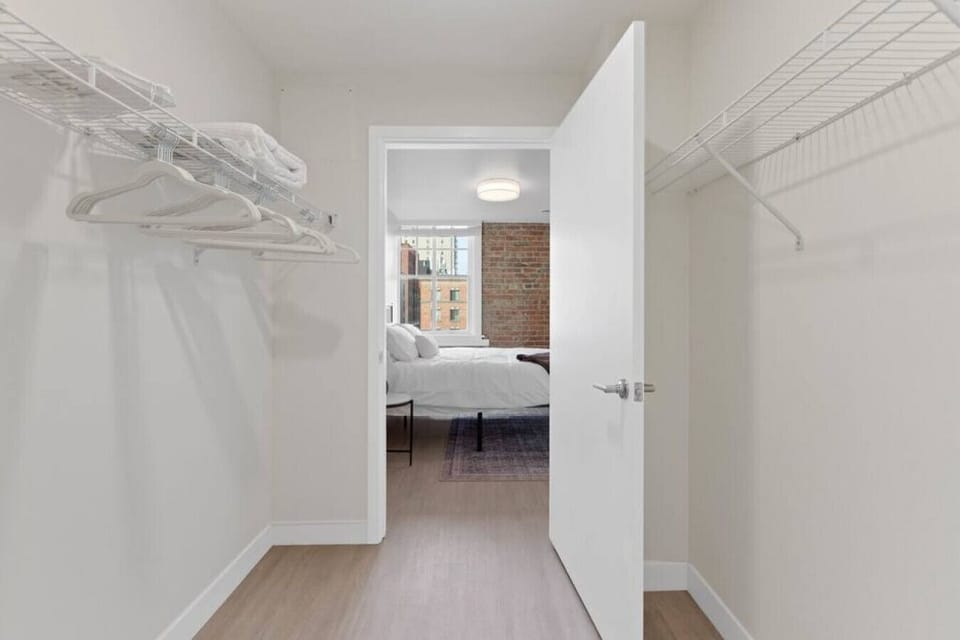 Spacious closet storage.