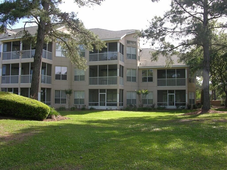 Looking at building from the lake