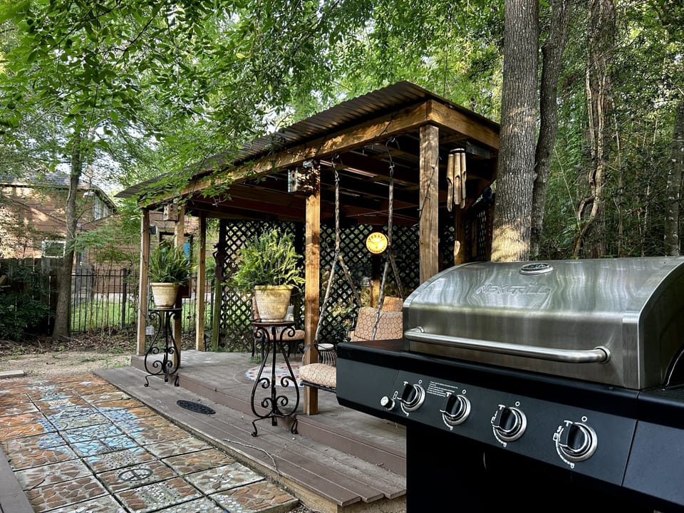 New grill on private back deck. 