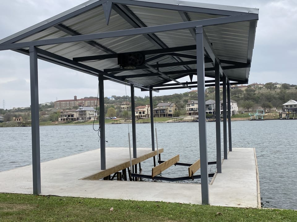 Boat dock with boat lift