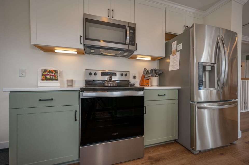 Newly upgraded kitchen with stainless steel appliances 