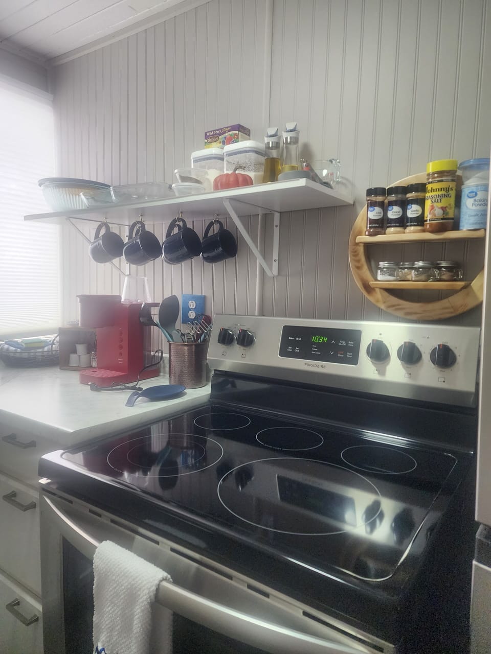 kitchen, stocked with the basics plus