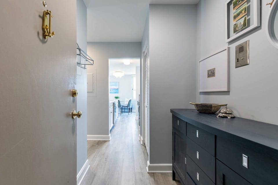 View from the King bedroom suite to the dining room.