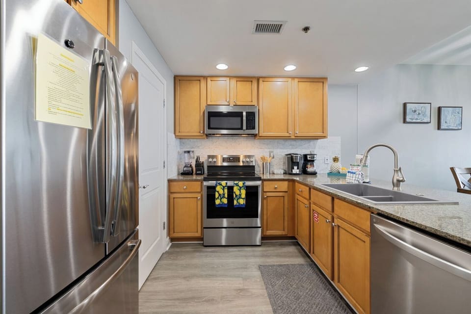 Kitchen offers both Keurig & Regular Coffee Maker, dishwasher, blender, etc.