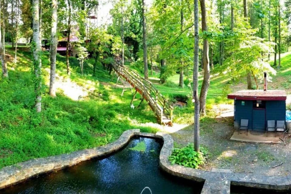 The wood fired sauna and pond fed cool dip pool are open to all guests.     Shared space