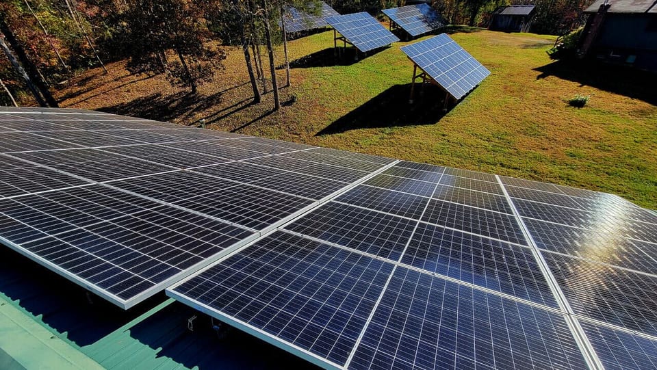 Almost all of our electricity comes from our solar panels.
