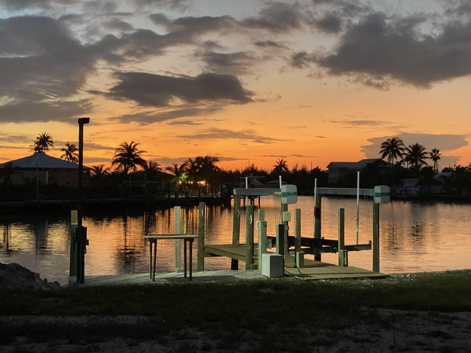 Sunset over dock