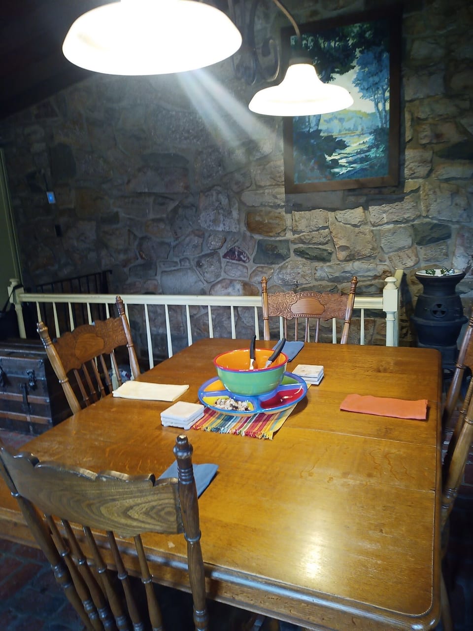 Great Grandma's table.  Many family meals have been shared here.  Please take care of it!