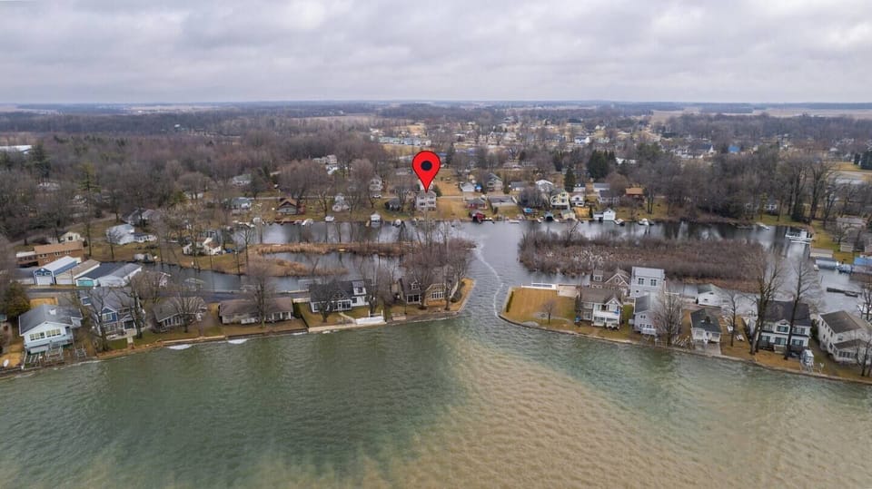 Aerial view from over the lake.