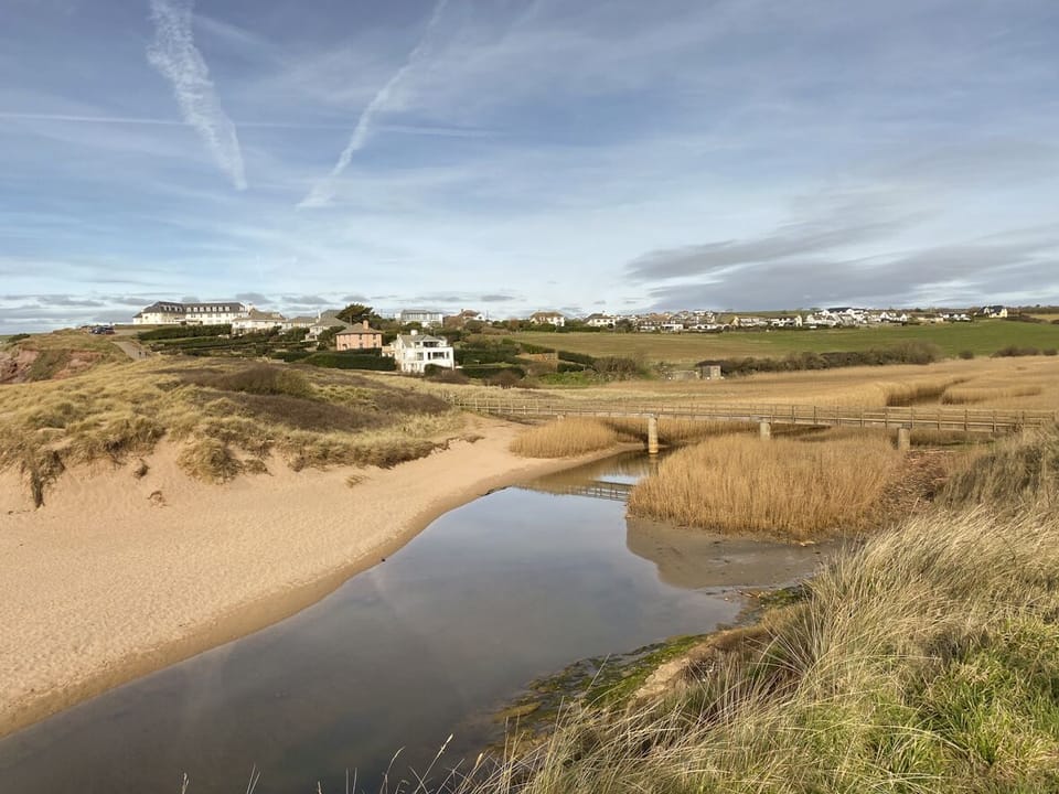 Crossing the Reed beds at South Milton Beach