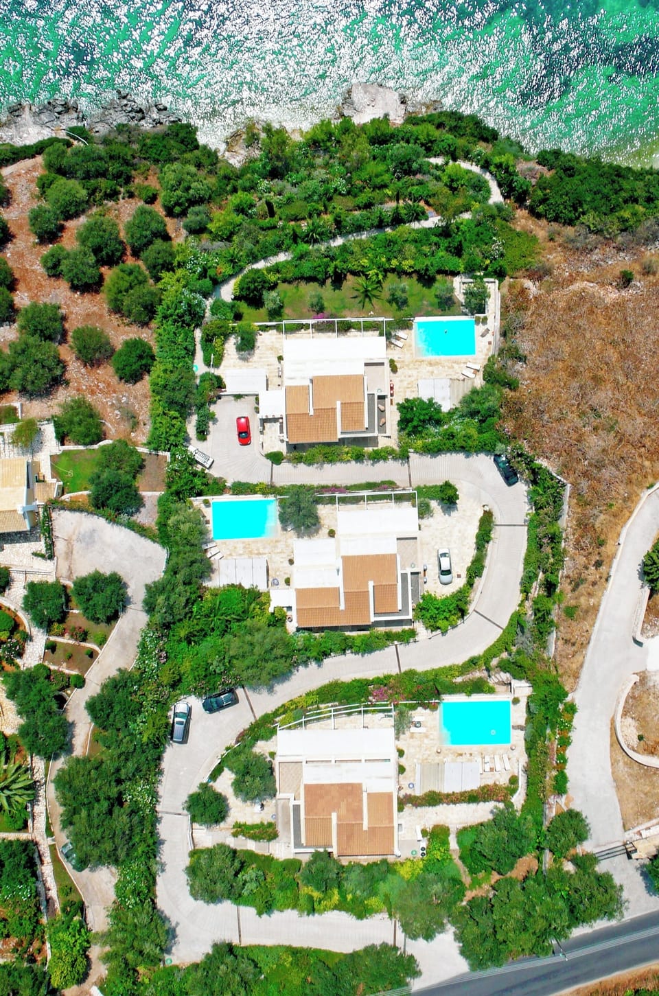 Starting from the main road: 6-bedroom, 4-bedroom and 5-bedroom villa