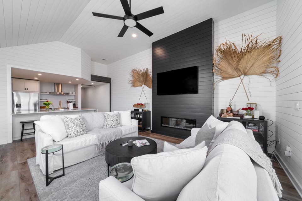 Open floor plan.  Lets everyone be a part of the action