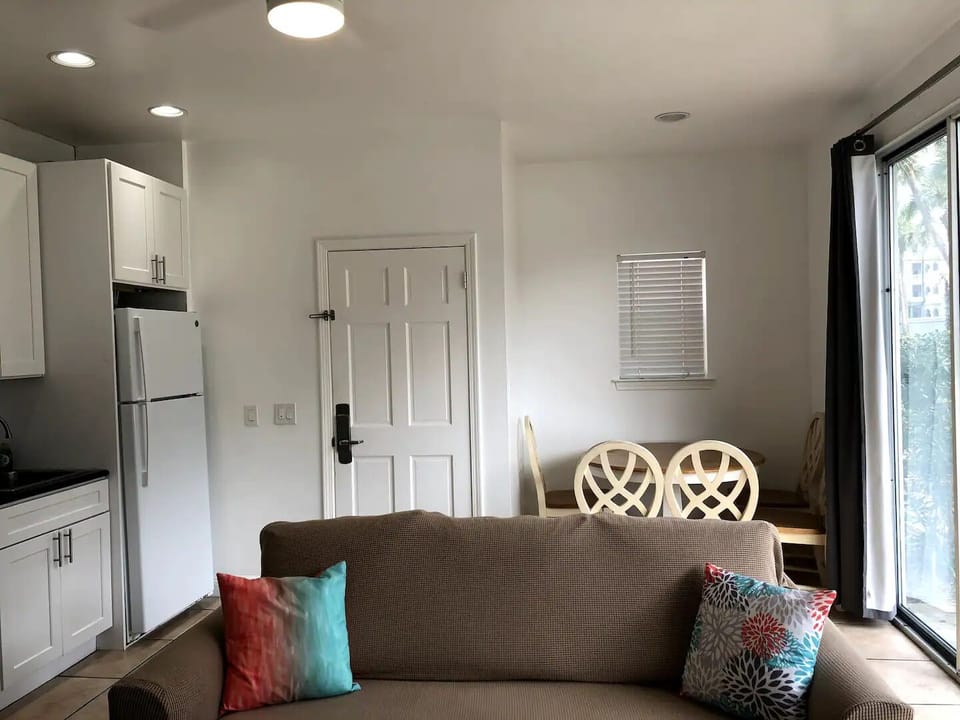 Open-space concept combining kitchen, dining, and living room spaces