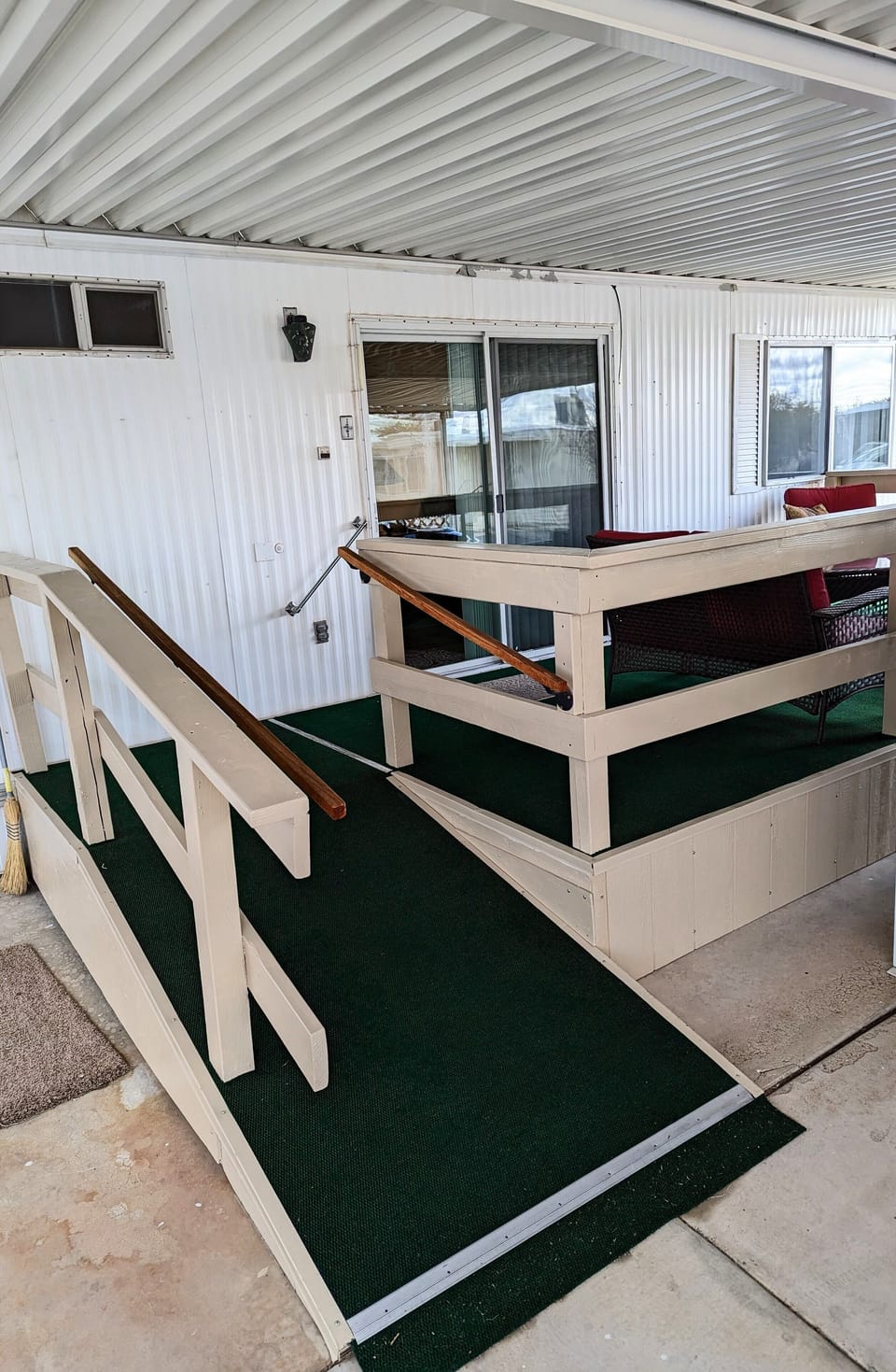 The deck is wheel chair accessable and a great place to relax