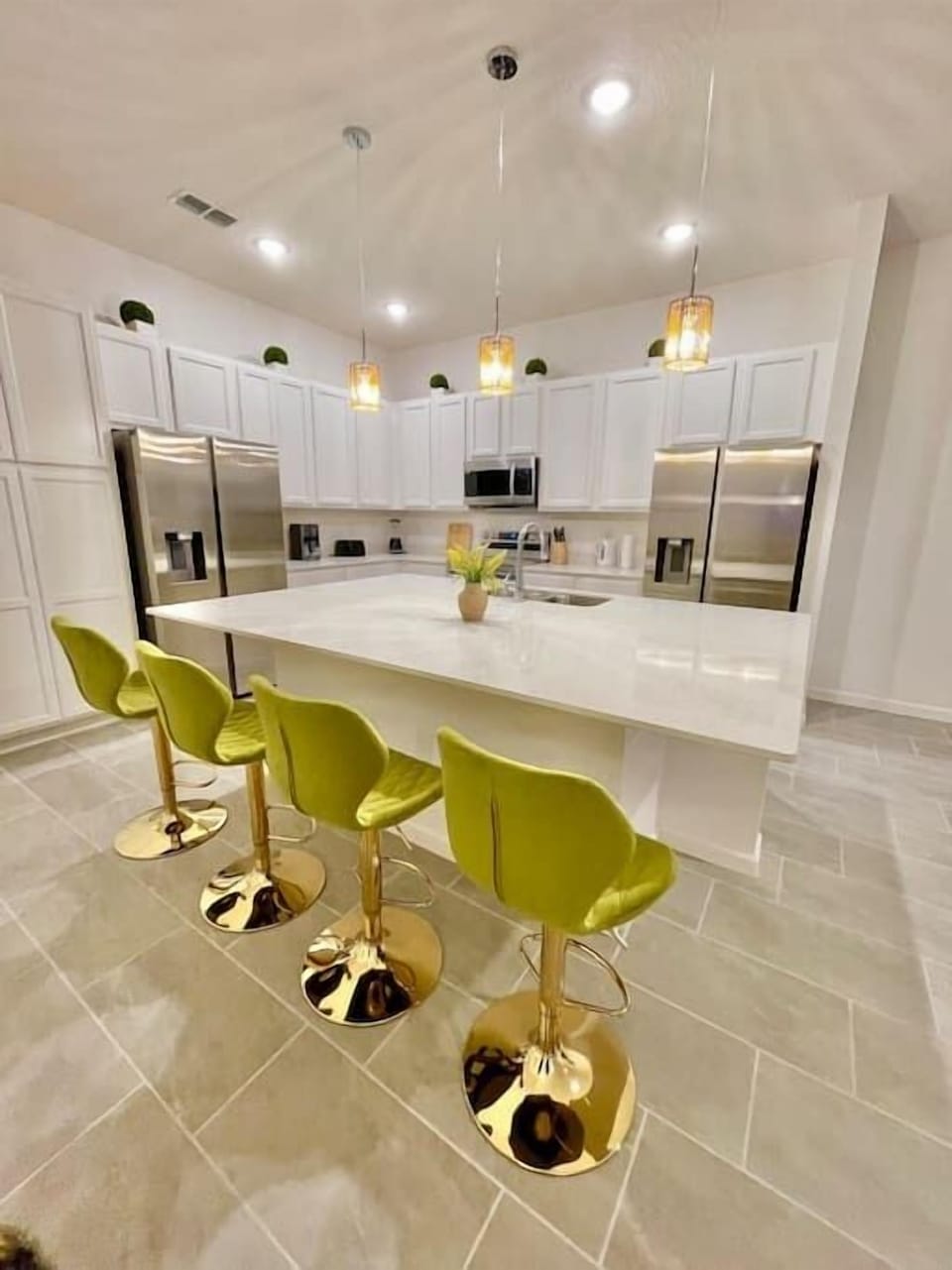 Pull up a seat on these chic barstools and savor your culinary creations 
