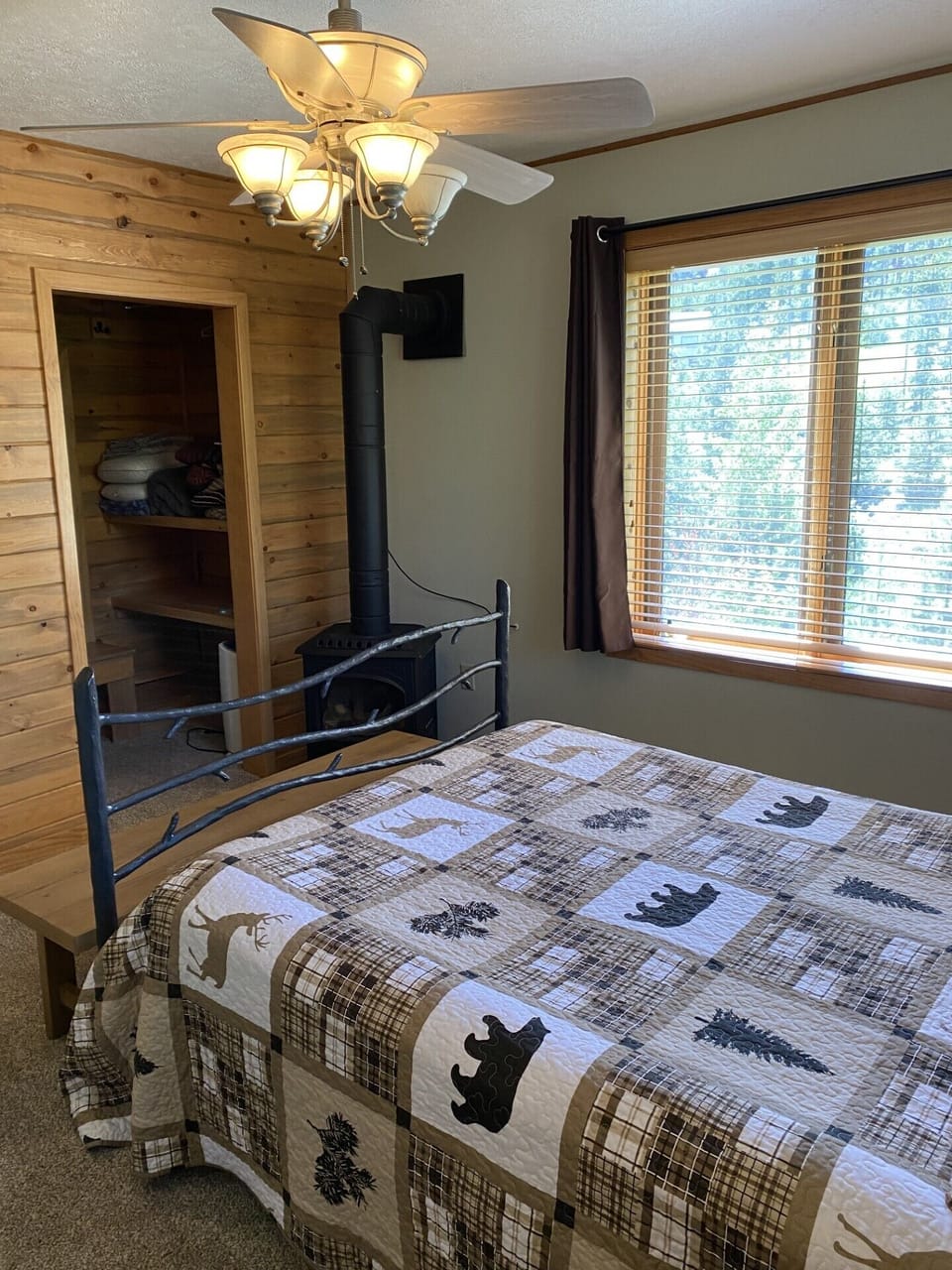 Full size bed in lower level.