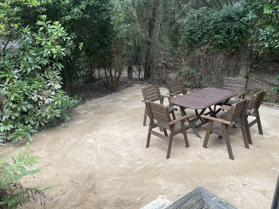 Outdoor BBQ area.