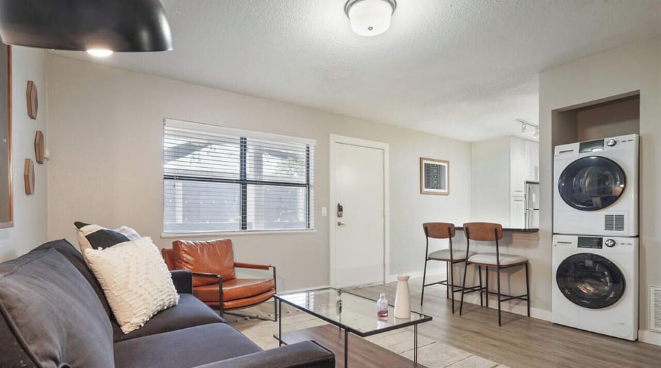 Living room with sleeper sofa and smart tv