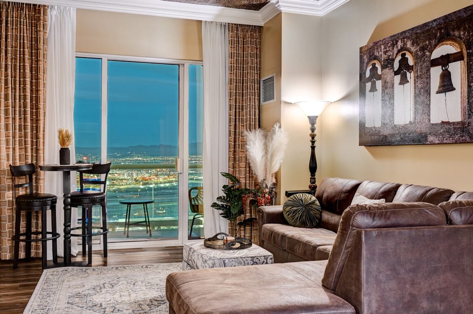 Gorgeous mountain and airport view from living room