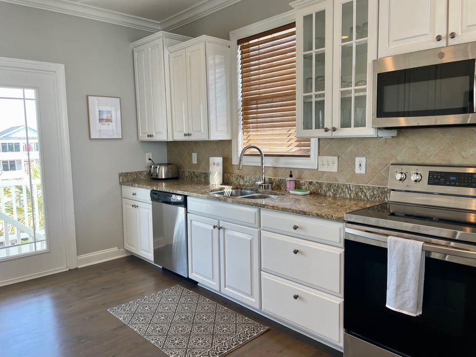 Countertops with enough room for cooking, baking, prepping, serving and cleaning