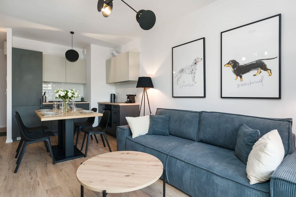 Spacious living room with full equipment. 