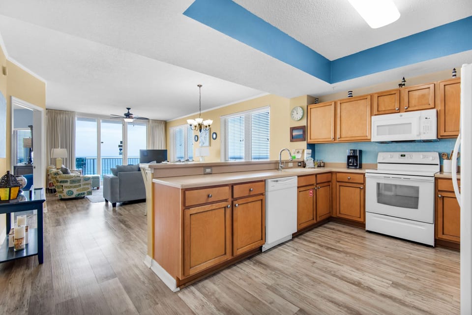 Kitchen to living room view
