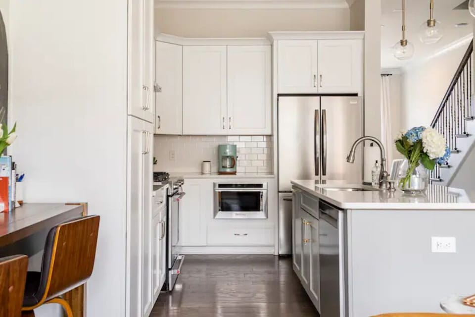Fully equipped kitchen.   