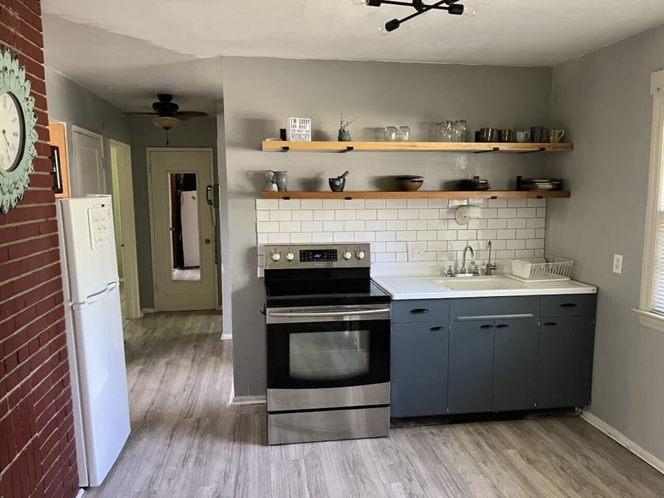 Kitchen stocked with basic cookware