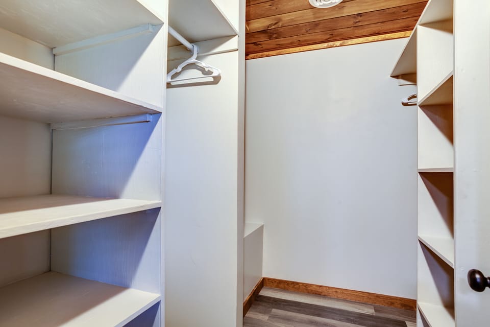 Huge walk in closet in the primary bedroom