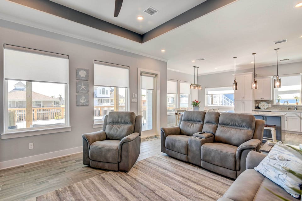 Living Room | Central Heating & A/C | In-Unit Laundry