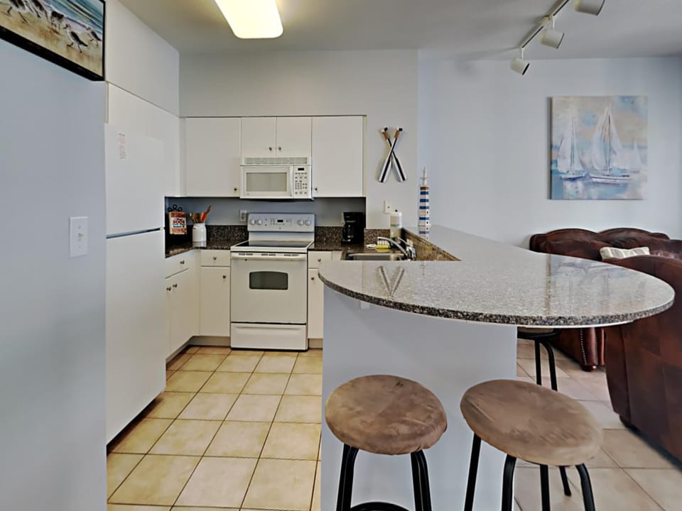 Bar Seating and Kitchen