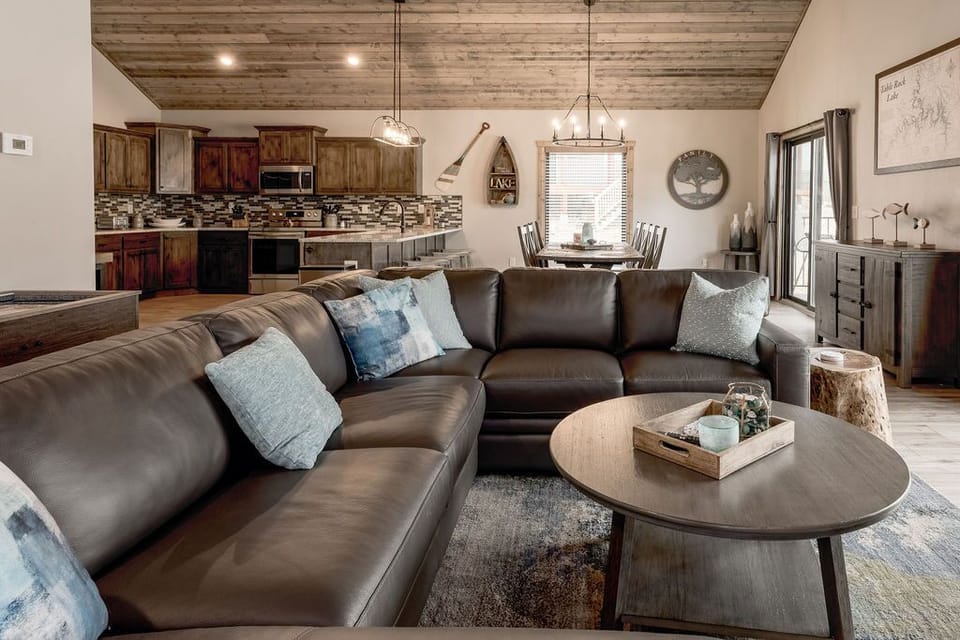 This comfortable couch is also a sleeper sofa