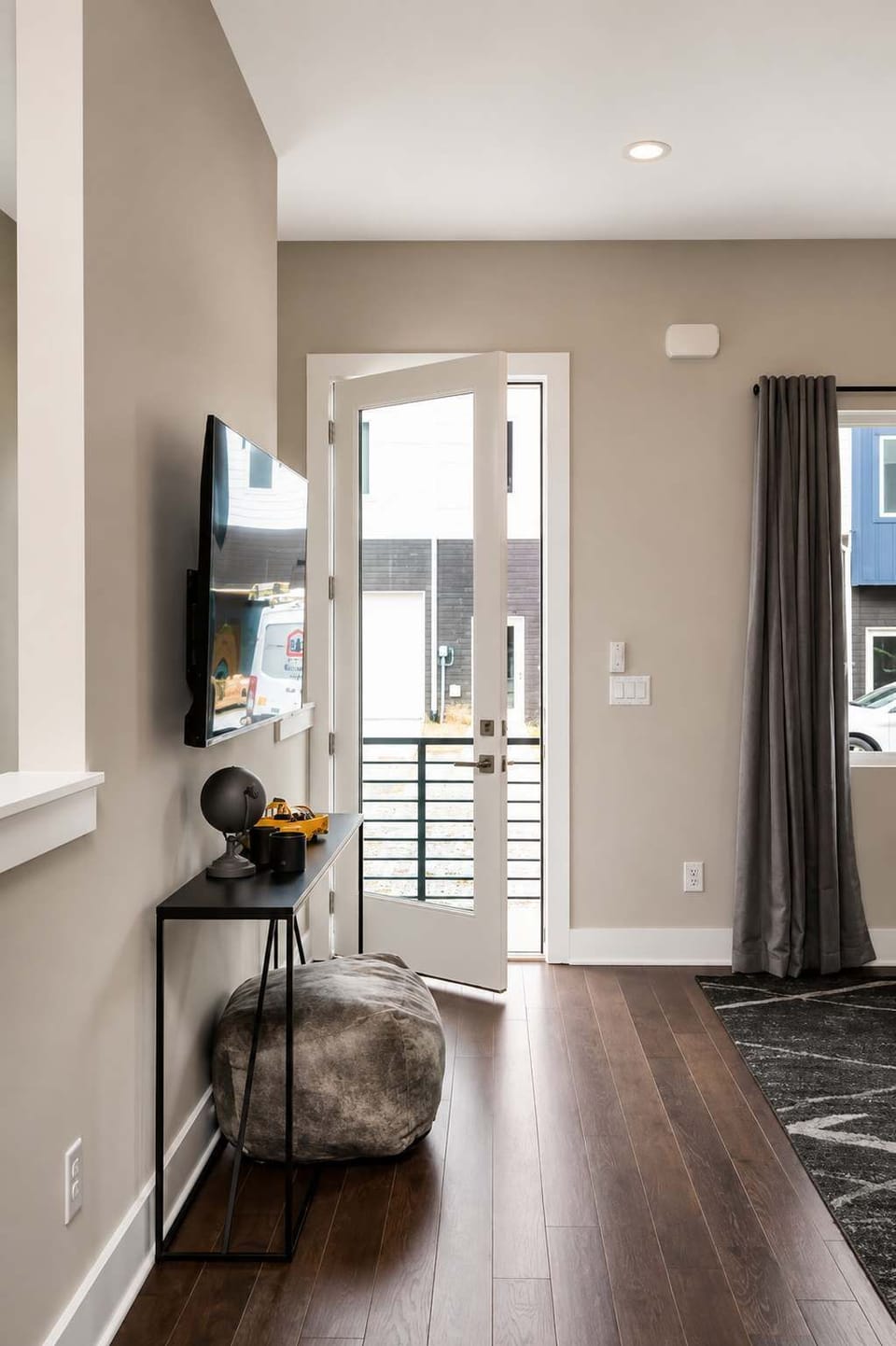 Inviting entryway designed for smooth flow into the living space.